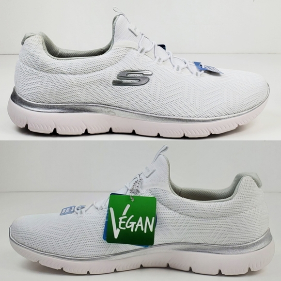 NWT Skechers summits artistry chic slip on sneakers white silver lightweight - Picture 6 of 12